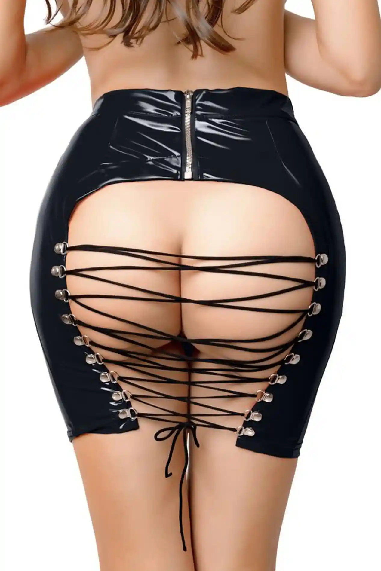 Wetlook skirt Leanne - black S - obrazek 3