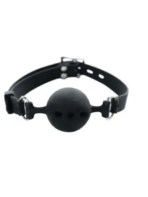 Breathable silicone ball gag with adjustable straps.