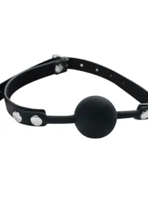 Black silicone ball gag with adjustable straps