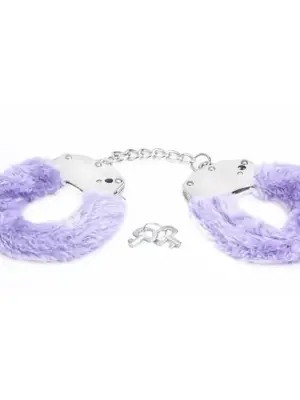 Metal handcuffs with purple furry