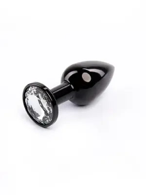 Black Butt Plug with White Diamond