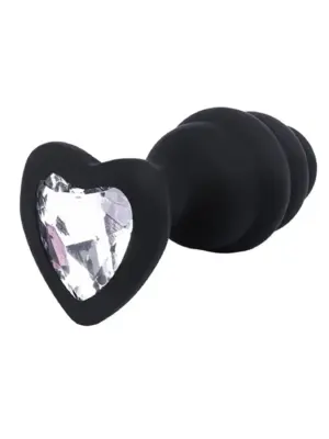 BUTT PLUG Black ribbed small