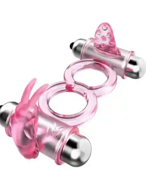 BAILE - BUNNY SNUGGLES COCK CLIT RING, 10 vibration functions