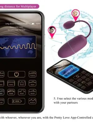 PRETTY LOVE - Nymph, 12 vibration functions Mobile APP Long-distance Control, ABS, 1 AAA battery
