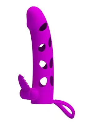 PRETTY LOVE - Vibrating Penis Sleeve with Ball Strap