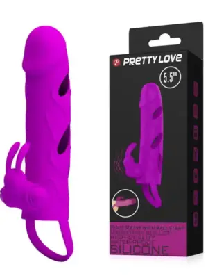 PRETTY LOVE - PENIS SLEEVE WITH BALL STRAP vibration PURPLE