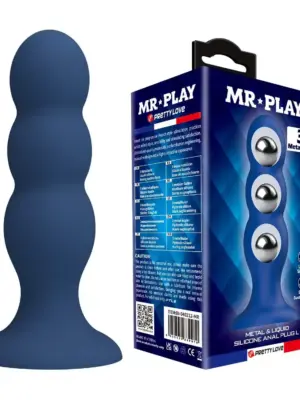 Mr. Play Metal & Liquid Silicone Anal Plug with 3 Metal Balls