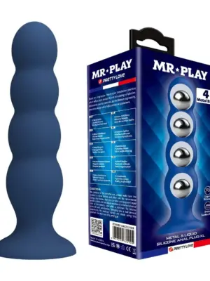 Mr. Play Metal & Liquid Silicone Anal Plug with 4 Metal Balls