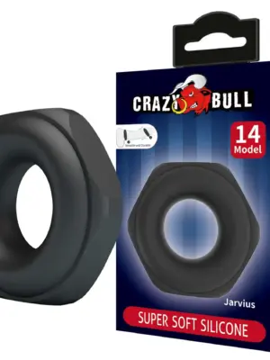 Crazy Bull Jarvius Super Soft Silicone Cock Ring – Black