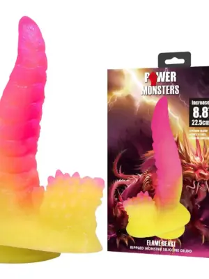 Power Monsters Flamebeast – 22.5 cm Rippled Monster Silicone Dildo