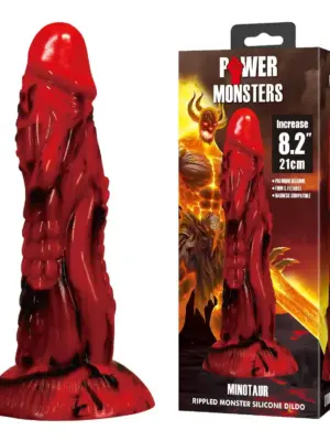 Dildo Minotaur Pofalowane 21 cm Silikonowe