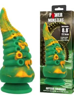 Power Monsters Abyssal Colossus – 22.5 cm Rippled Monster Silicone Dildo