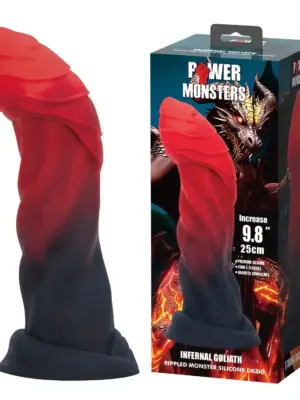 Power Monsters Infernal Goliath – 25 cm Rippled Monster Silicone Dildo