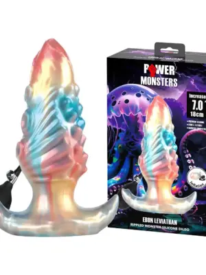 Dildo Silikonowy z Systemem Inflacji Ebon Leviathan 18 cm