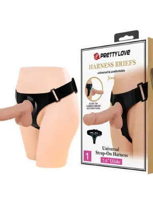 Uprząż Strap-On z Dildem 7,6'' Miękka Tkanina Flesh