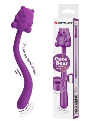 CUTE BEAR, Flirting Stick, 7 vibration functions, Magnetic USB charging