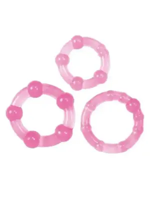 Kit di 3 anelli fallici Timeless Stud (rosa)
