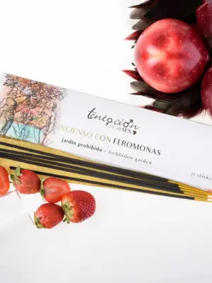 PACK OF 25 PHEROMONE INCENSE STICKS WITH FORBIDDEN GARDEN SCENT TENTACIÓN PLAY SEX