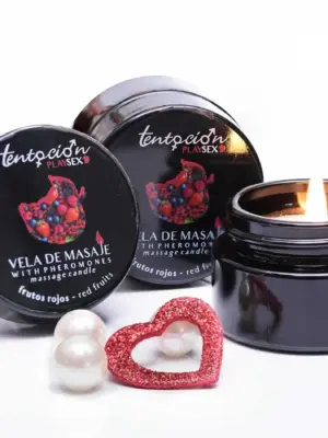 PHEROMONE CANDLE WITH RED BERRIES AROMA 20ML TENTACIÓN PLAY SEX