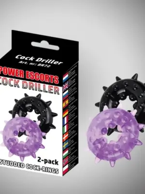 Cockdriller 2 pack black / purple 2 pack cockring  5 cm x 1,6 cm