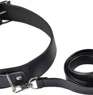 Kinky collar black  collar with leash  adjustable