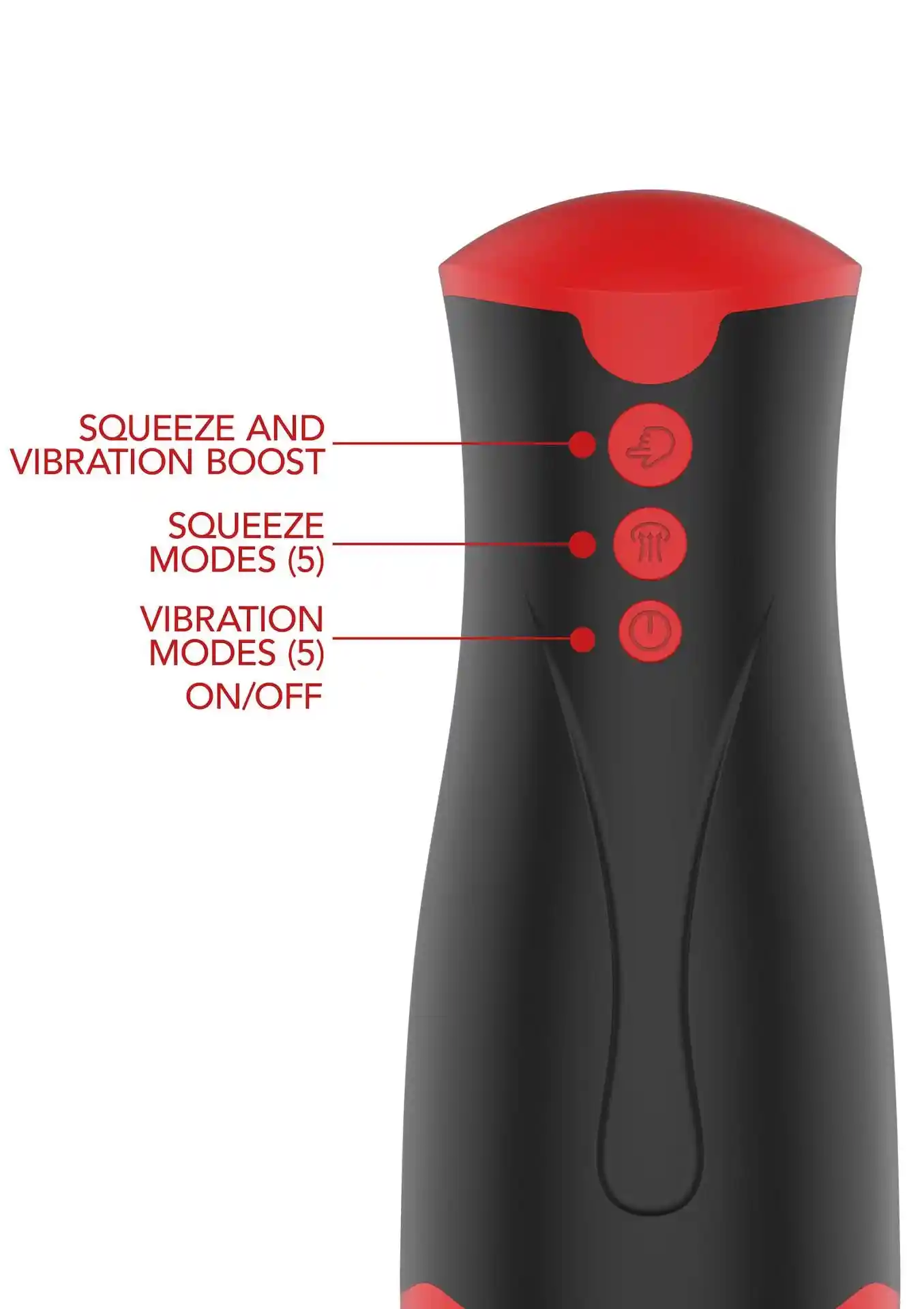 Masturbator Vibrating&Squeeze Black - obrazek 4