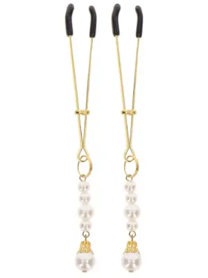 Tweezers With Pearls Gold