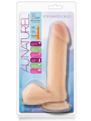 AU NATUREL 8INCH SENSA FEEL DILDO BEIGE