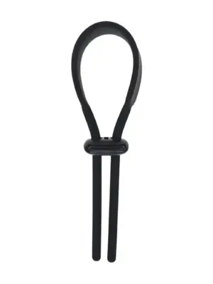 Wide Adjustable Silicone Lasso Cockring - 5mm - Black