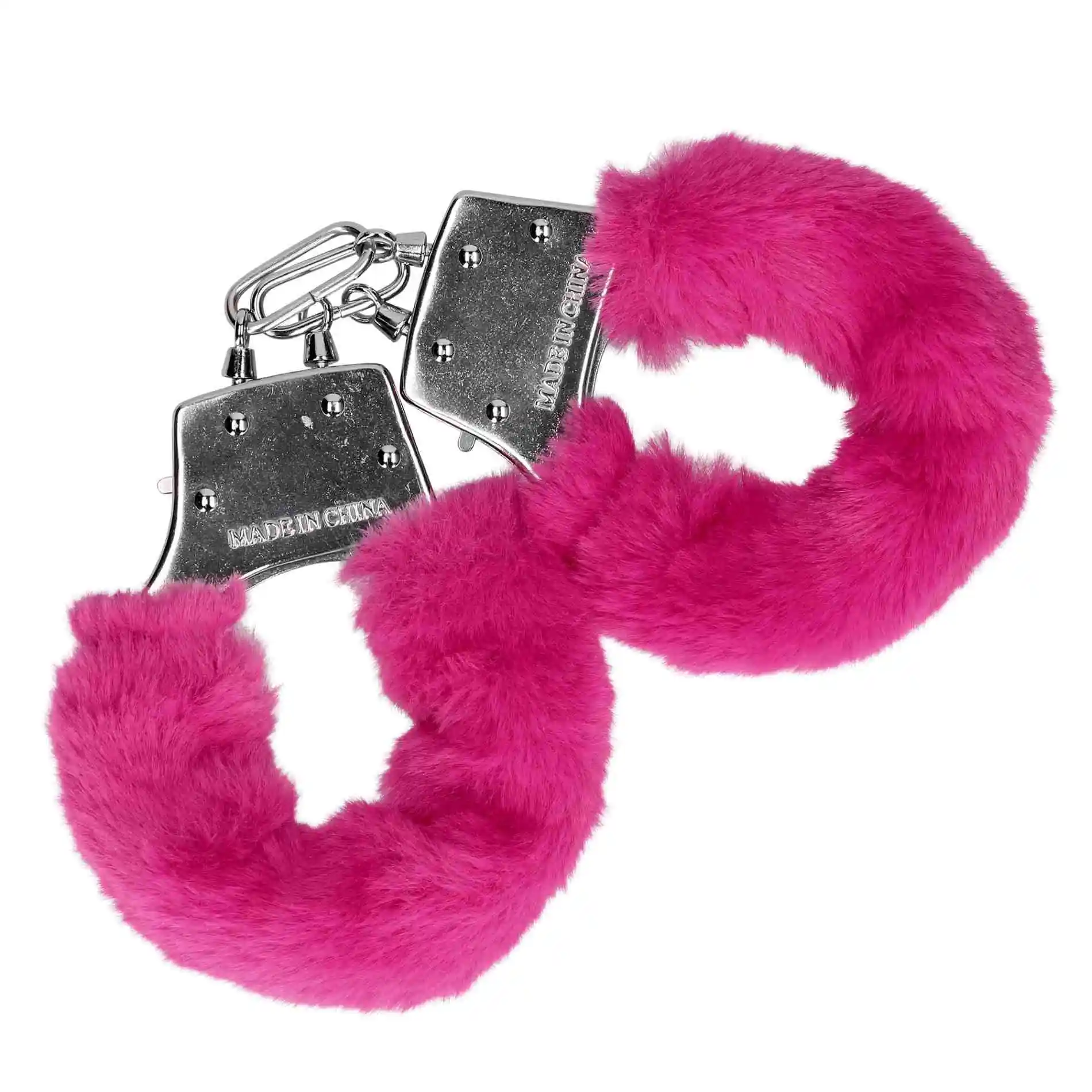 Furry Metal Hand Cuffs - Pink - obrazek 4
