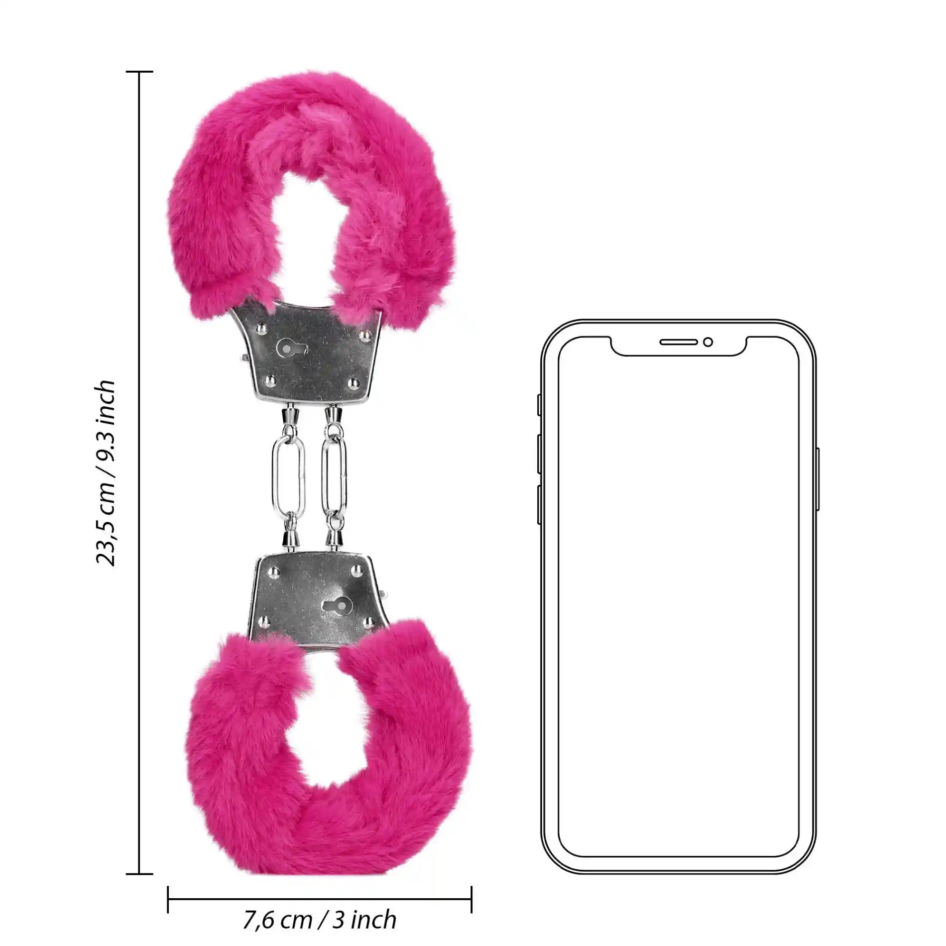 Furry Metal Hand Cuffs - Pink - obrazek 8