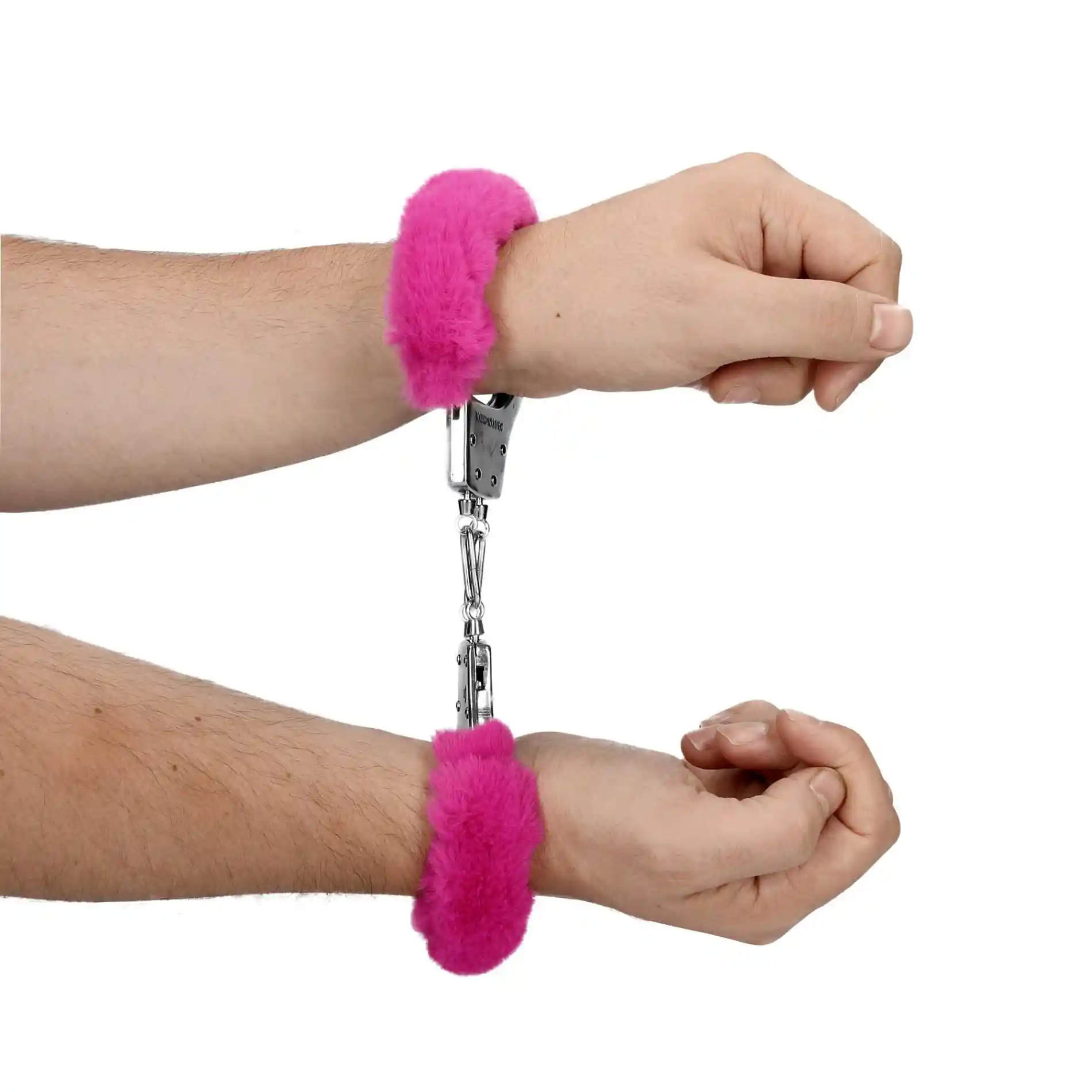 Furry Metal Hand Cuffs - Pink - obrazek 9