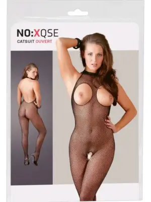 Catsuit Siateczkowy z Otworami S-L Czarny