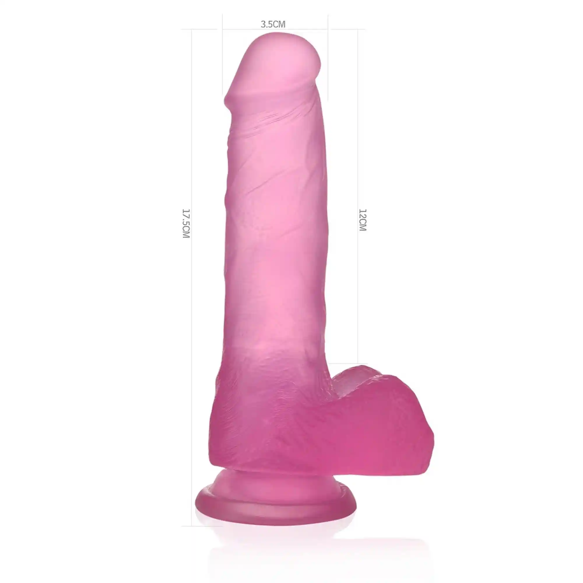 Dildo Crystal Medium Pink 7 cali - obrazek 3