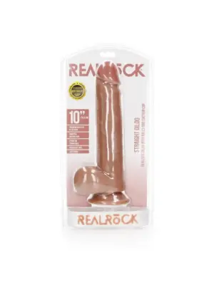 Straight Realistic Dildo  Balls  Suction Cup - 10""""/ 25,5 cm