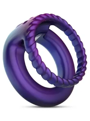 Hueman - Jupiter Vibrating Cock and Ball Ring - Purple