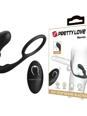PRETTY LOVE - Warren Black, 12 vibration functions 12 pulse wave settings Wireless remote control