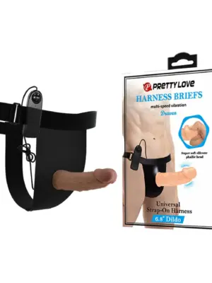 Uprząż Strap-On z Wibratorem Silikonowy 6,8'' Draven
