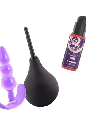 CRUSHIOUS EXPLORER ANAL DOUCHE 90ML WITH ANAL LUBRICANT 50ML AND THE PLUNGER ANAL PLUG