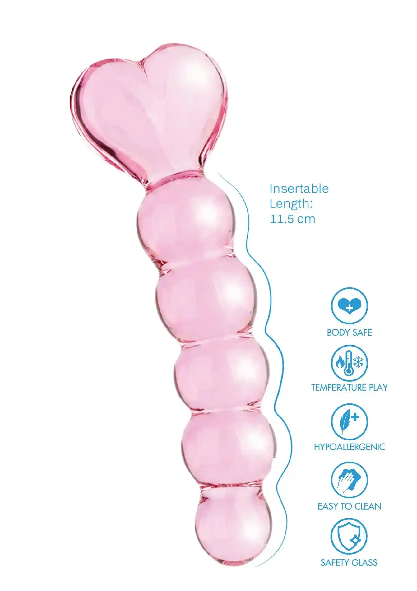 Crystal Heart Anal Dildo - obrazek 3