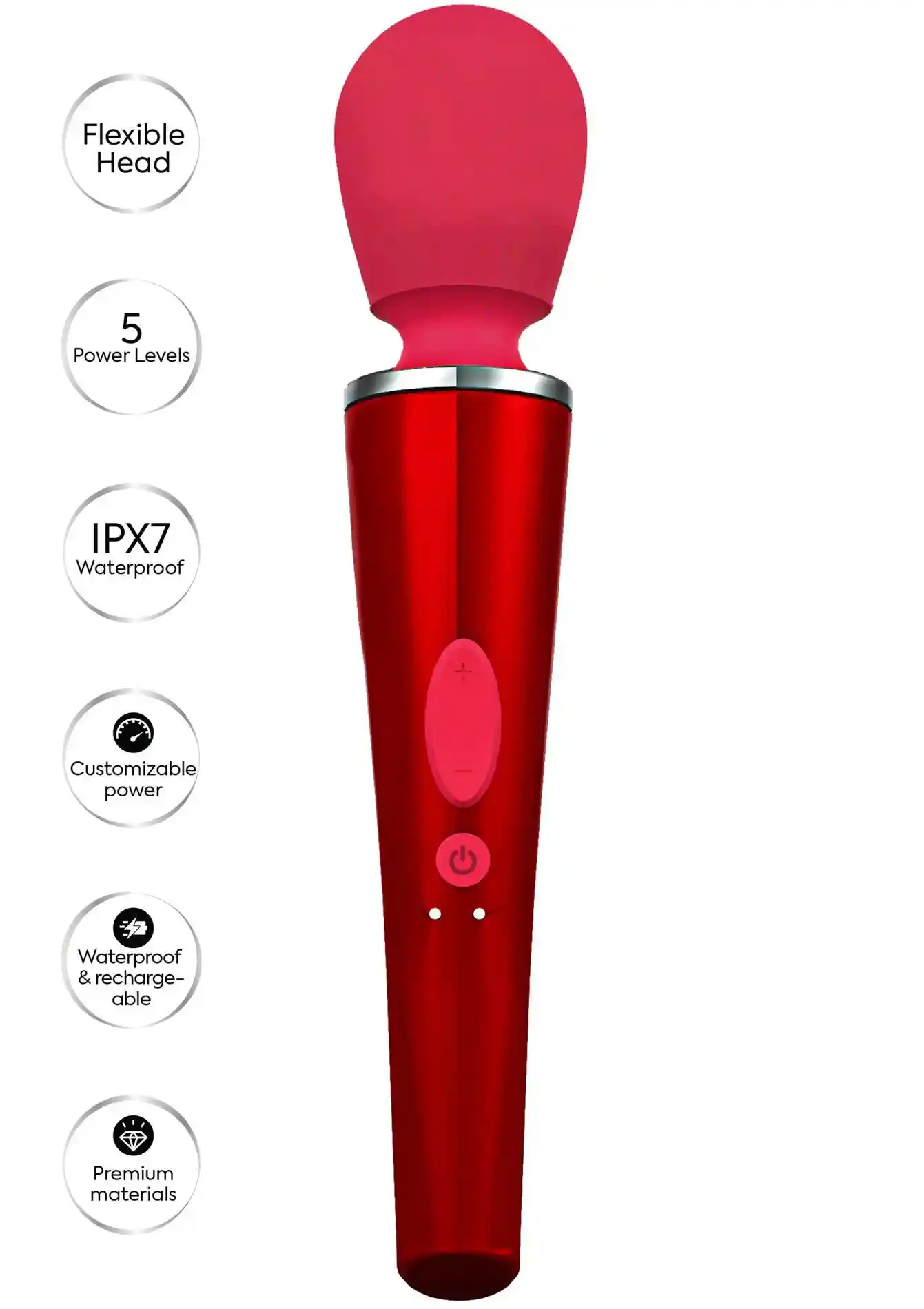 Caresse Compact Wand Massager red - obrazek 7