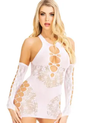 Racer Back Mini Dress and Matching Gloves