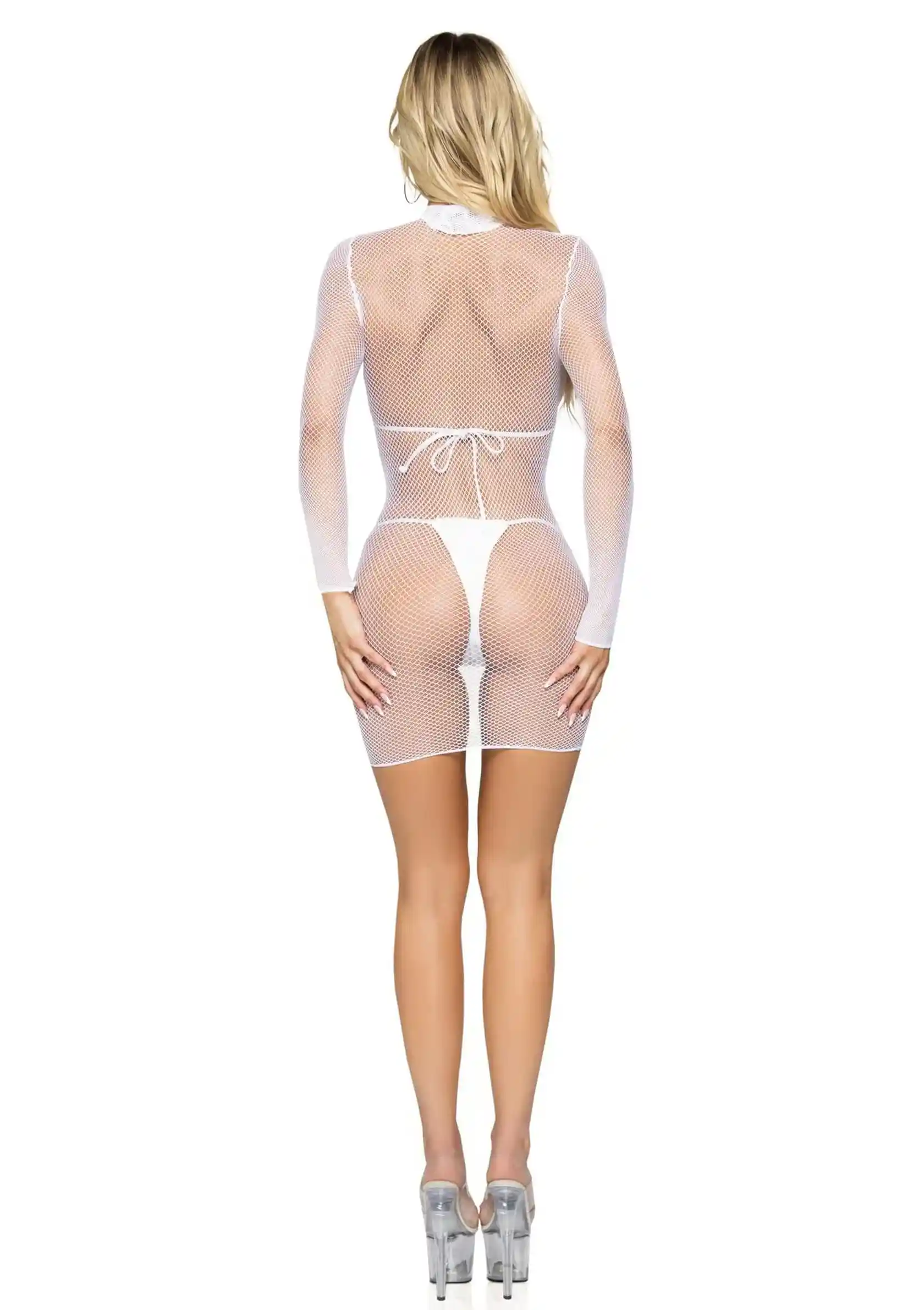 Ultra Net High Neck Mini Dress - obrazek 4