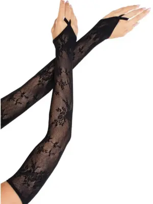 Floral Net Extra Long Gauntlet Arm Warmers