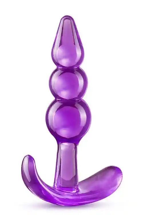 B YOURS TRIPLE BEAD ANAL PLUG PURPLE - obrazek 3