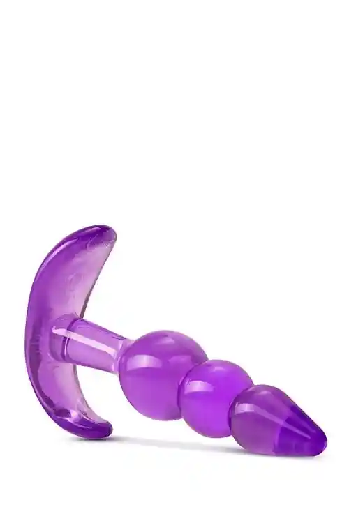 B YOURS TRIPLE BEAD ANAL PLUG PURPLE - obrazek 4
