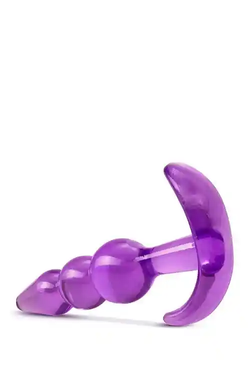 B YOURS TRIPLE BEAD ANAL PLUG PURPLE - obrazek 5
