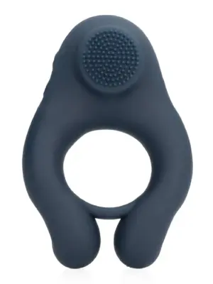 Vibrating Cockring with Clitoris Stimulation - Indigo Blue