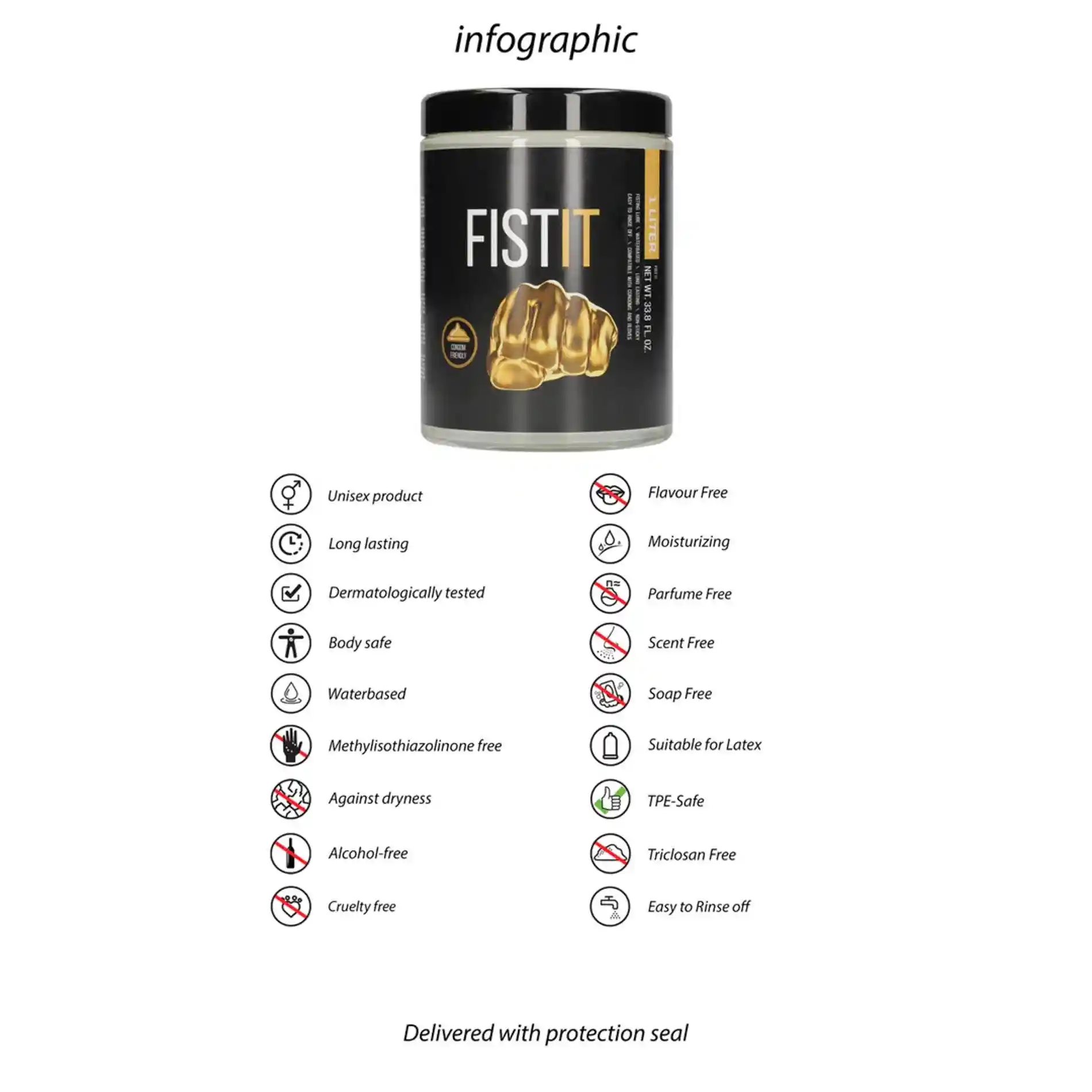 Waterbased Lubricant - Jar - 1000 ml - obrazek 6