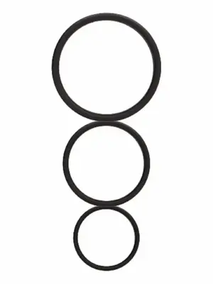Flat Cock Ring Set - Black
